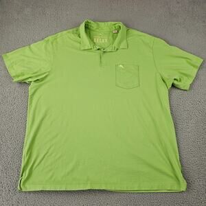 Tommy Bahama Relax Mens Green Pima Cotton‎ Polo 2XB Short Sleeve Casual